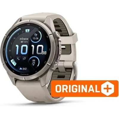 Garmin fenix 9 Pro - inReach, 43mm, AMOLED, Sapphire, Titanium, Gray/Sandstone band 010-04335-81