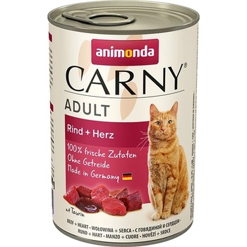 Animonda - Carny Beef Heart -Консерва за котки с телешко месо и сърца, 3 броя х 400 гр