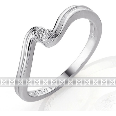 Klenoty Budín zásnubní diamantový prsten s bílým diamantem z bílého zlata 3860089 0 51 99