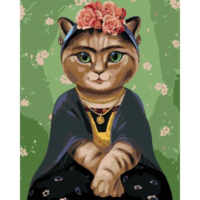 zuty Malování podle čísel Frida Kahlo jako kočka 80 x 100 cm vypnuté plátno na rám 8596530068198