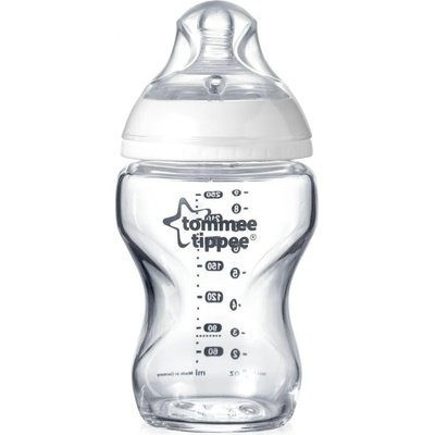 Tommee Tippee Бебешко стъклено шише Tommee Tippee - Easi Vent, 250 ml (TT.0016)