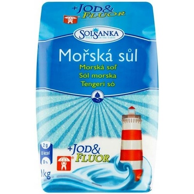 Solsanka sůl mořská jód a fluor 1 kg sáček modrá