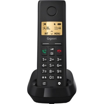 Gigaset pure 200 безжичен dect телефон, ЧЕРЕН s30852-h3106-s201 (s30852-h3106-s201)