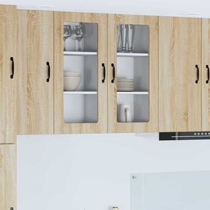 vidaXL Стенен стъклен шкаф PORTO Сонома дъб 40 x 31 x 80 см (885339)