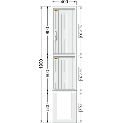 SFOS 400x1900x245mm OZ-1/80 + OZ-1/60 + ZD-1