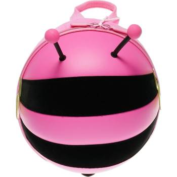 Мини детска раница - пчеличка с предпазен колан, зелена - Розов