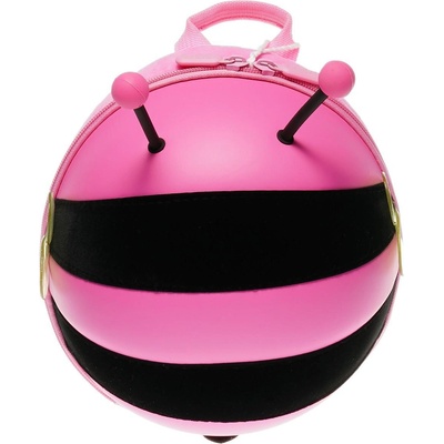 Мини детска раница - пчеличка с предпазен колан, зелена - Розов