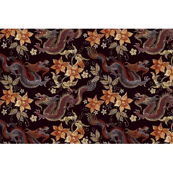 DIMEX ART s. r. o Флизелинов фототапет бродирани дракони 375 x 250 см