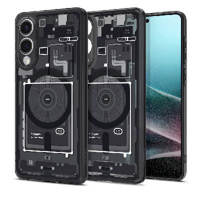 Хибриден кейс с висока степен на защита с MagSafe за Samsung Galaxy S25 Edge - Spigen Ultra Hybrid MagSafe Neo One Case (черен-прозрачен) (ACS09415)