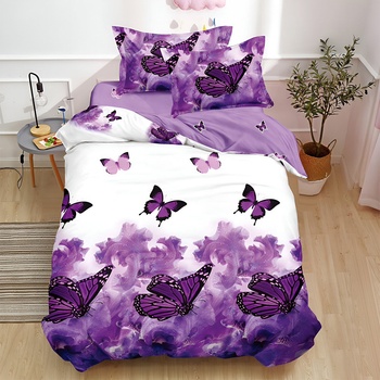 EmonaMall Двулицево спално бельо (размер за приста) EmonaMall, 4 части - Модел S18681 (S18681-66666m)