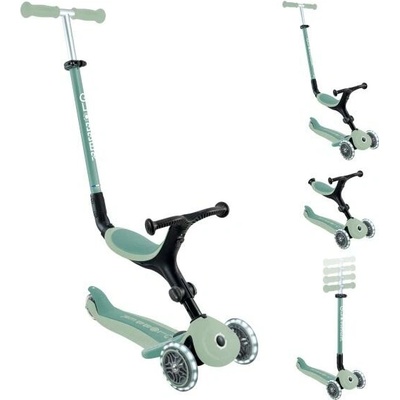 Globber Go up active lights ecologic zelená