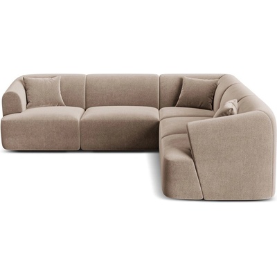 Cosmopolitan Design Светлокафяв кадифен ъглов диван Campi - Cosmopolitan Design (COS_COR_120_F1_CAMPI2)