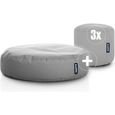 SakyPaky Žiži a 3 taburety světle šedá