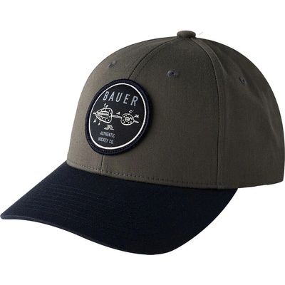 Bauer Curved Brim 2 Tone Patch Snapback Navy