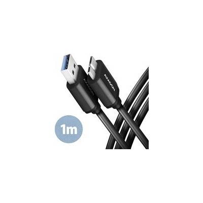Axagon BUMM3-AM10AB SPEED Micro-B USB USB-A, USB 3.2 Gen 1, 3A, ALU, tpe, 1m, černý