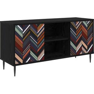 vidaXL ТВ шкаф OMMEN 102 x 33 x 51 см Черен дъб Инженерна дървесина (8007059)