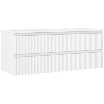 Mexen Rivel баня кабинет с умивалник 120 см с плот, 2 чекмеджета, оребряване, бял мат - 91A20-12047-2-BFFC01 (91A20-12047-2-BFFC01)