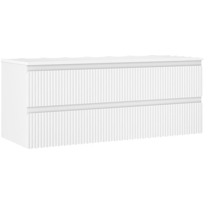 Mexen Rivel баня кабинет с умивалник 120 см с плот, 2 чекмеджета, оребряване, бял мат - 91A20-12047-2-BFFC01 (91A20-12047-2-BFFC01)