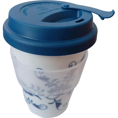 Český porcelán Dubí Cibulák Pohárek TO GO M s víčkem a páskou 11,5x8,9cm 310 ml – Sleviste.cz