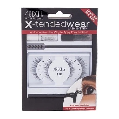 Ardell X-Tended Wear Lash System 110 Demi Wispies 1 ks + lepidlo na řasy X-Tended Wear 1 g + aplikátor 1 ks + odstraňovač řas 1 ks + kartáček na řasy 1 ks