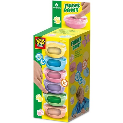 Ses Prstové farby pastelové malé kalíšky 6 x 45 ml