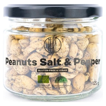 BrainMax Pure Peanuts Salt & Pepper Arašidy Soľ & Korenie BIO 125 g
