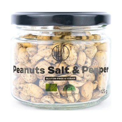 BrainMax Pure Peanuts Salt & Pepper Arašidy Soľ & Korenie BIO 125 g