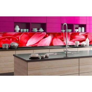 DIMEX ART s. r. o Фототапет за кухня - червени венчелистчета 350 x 60 см