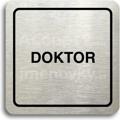 ACCEPT Piktogram doktor - stříbrná tabulka - černý tisk
