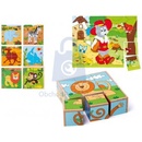 Dřevěné hračky Woody 93056 Kubus 3 x 3 exotická zvířata