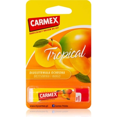 Carmex Tropical Peach & Mango хидратиращ балсам за устни в тубичка (Peach and Mango) 4.25 гр
