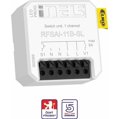 RFSAI-11B-SL Spínací RF aktor 1 -kanálový bezšr. svorky funkce ZAP/VYP. vstup pro ext. tl