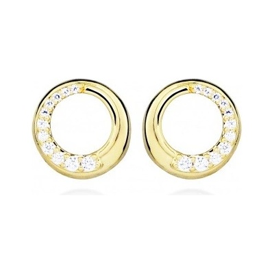 Silver Cat Překrásné pozlacené náušnice s kubickými zirkony SC493