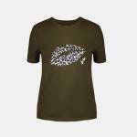 Biba Тениска Biba Logo T-Shirt - Khaki Lips