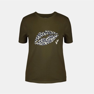 Biba Тениска Biba Logo T-Shirt - Khaki Lips