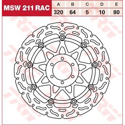 TRW MSW211RAC brzdový kotouč, přední BENELLI TNT 1130 CAFE RACER rok 06-12
