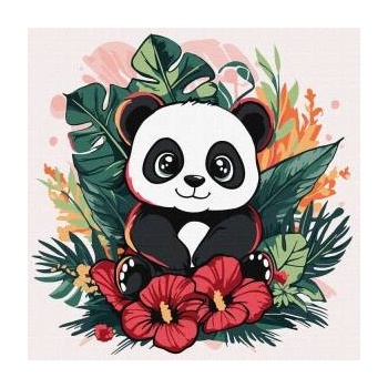 Ideyka Painting by numbers 30x30cm for kids KHO1261 Panda in the tropics AP0085