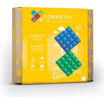 Connetix Základne Dúhová modrá a zelená súprava 2 ks