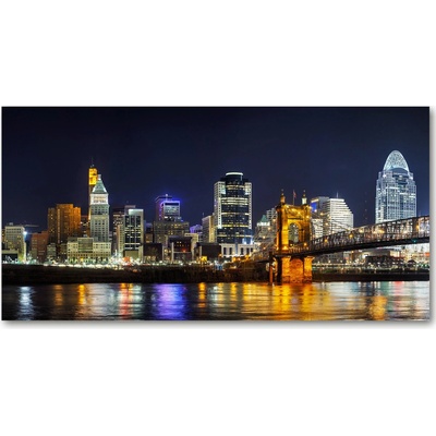 Foto obraz sklo tvrzené Rieka Ohio noc 100x50 cm