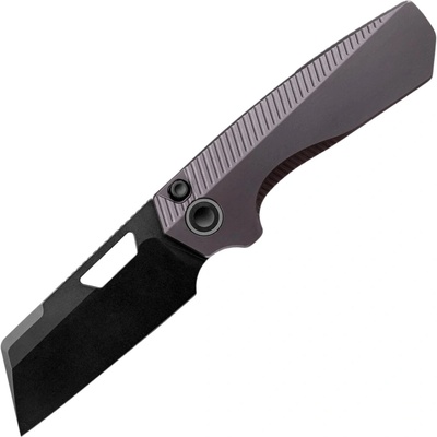 Vosteed Nip-L Elmax Black Stonewash, Dark Reddish Purple Titanium Top Liner Lock A4204