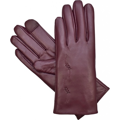 Semiline dámske kožené antibakteriálne rukavice P8205-3 Crimson