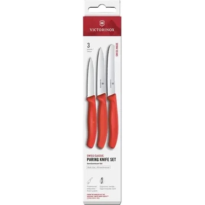 Victorinox Комплект Victorinox Swiss Classic, три ножа с право и назъбено острие, червени (6.7111.34C1)