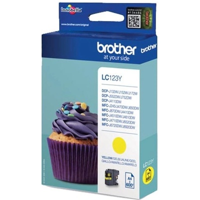 Brother Оригинален патрон Brother LC123, 600 страници/5%, Yellow (3015100073)