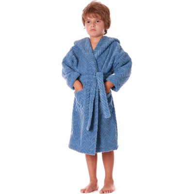 Athena dětský župan s kapucí Denim světlý