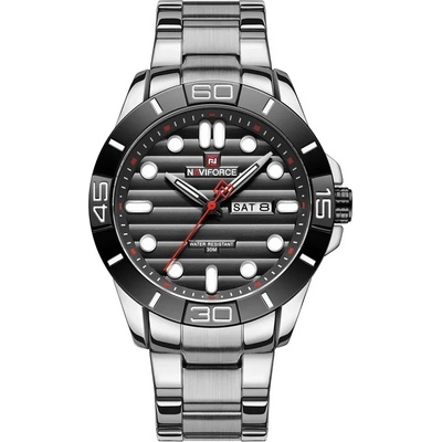 Curren Мъжки часовник Naviforce Jemadar, Неръждаема стомана, Сребрист / Черен (NAVIFORCE-9198-SILVER-BLACK)