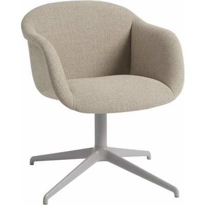 Muuto Fiber Soft Armchair Swivel Base Ecriture 240 / šedá