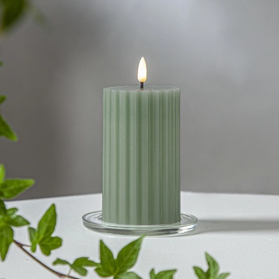 Star trading LED dekorační svíčka FLAMME STRIPE V.15cm zelená