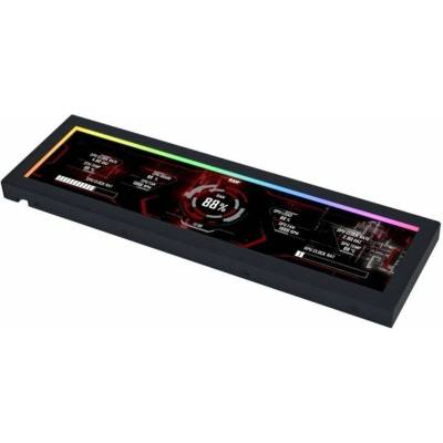 Lian Li Дисплей за компютърна кутия Lian Li Universal Screen US88v1 SM088X, 8.8" 1920x480 60Hz IPS екран, ARGB ъглова подсветка, USB, черен (SM088X)