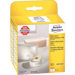 AVERY адресни етикети на ролка 54 x 25 мм, 500 бр (AS0722520)