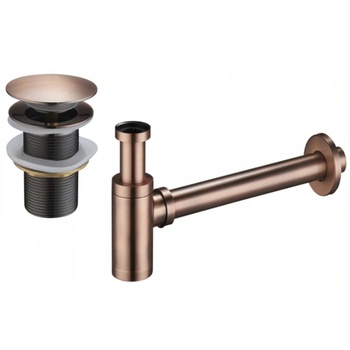 Mexen половин сифон за мивка кръгъл с клик-клак клапа, без преливник, античен мед - 7991050-45 (7991050-45)